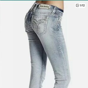 Rock Revival Light Blue Women's Jeans with Silver Accents